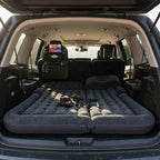 SOGA Car Bundle C – Black Leather Back Seat Storage Organizer & Inflatable Boot Mattress