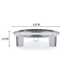 SOGA 43cm Stainless Steel Steamer Insert Stock Pot Steaming Rack Stockpot Tray