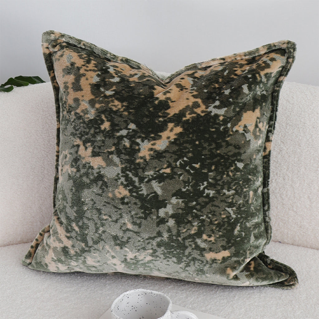 SOGA 50cm Green Gold Crushed Velvet Decorative Throw Pillow