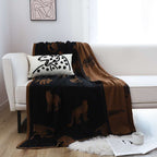 SOGA 2X Black Brown Animal Print Throw Blanket 130x180cm Polyester $ 189