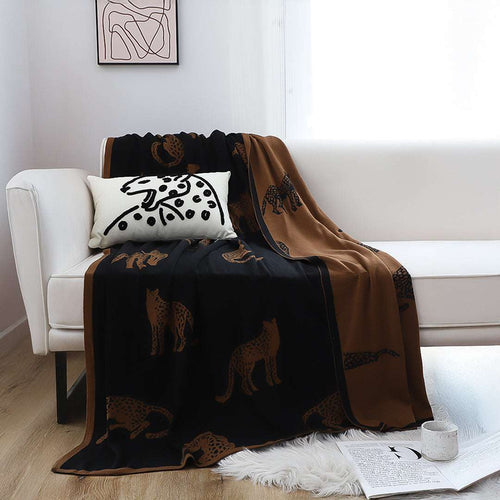 SOGA 2X Black Brown Animal Print Throw Blanket 130x180cm Polyester $ 189