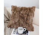 SOGA 50cm Luxurious Taupe Faux Fur Plush Textured Throw Pillow
