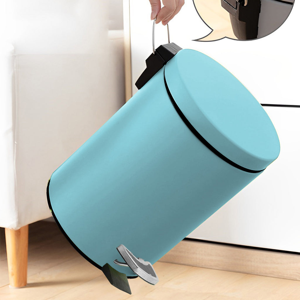 SOGA 4X Foot Pedal Stainless Steel Rubbish Recycling Garbage Waste Trash Bin Round 12L Blue