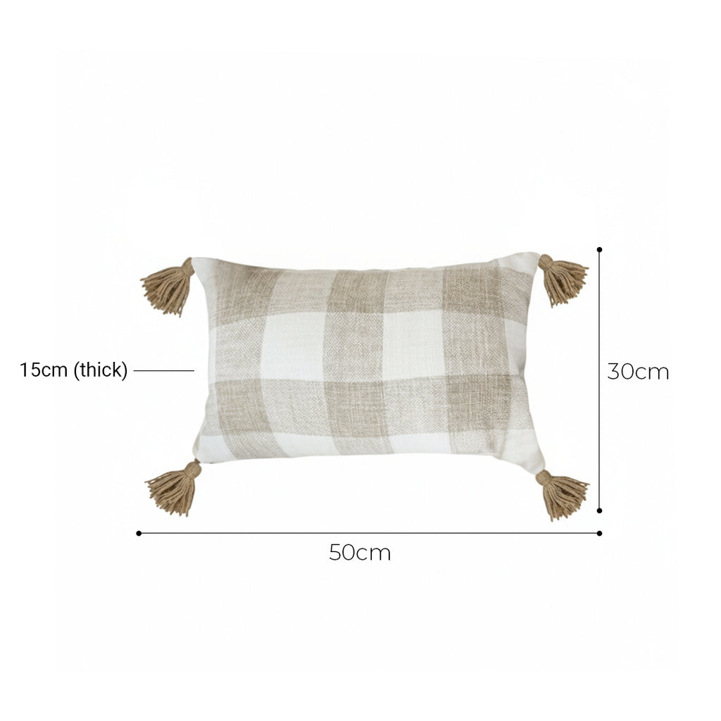 SOGA 2X 30CM Pillow Lumbar Cover Decorative Plaid Farmhouse Cushion Throw Pillow