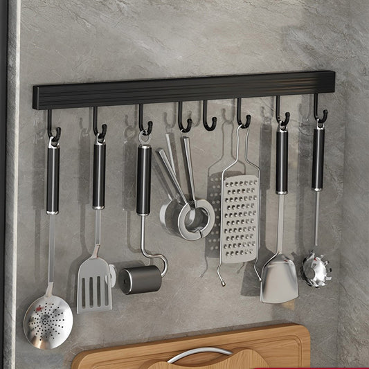 SOGA 41cm Wall Mounted Kitchen Utensil Storage Rack Space-Saving Spatula Organiser with Durable Hooks
