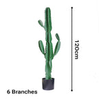 SOGA 2X 120cm Green Artificial Indoor Cactus Tree Fake Plant Simulation Decorative 6 Heads