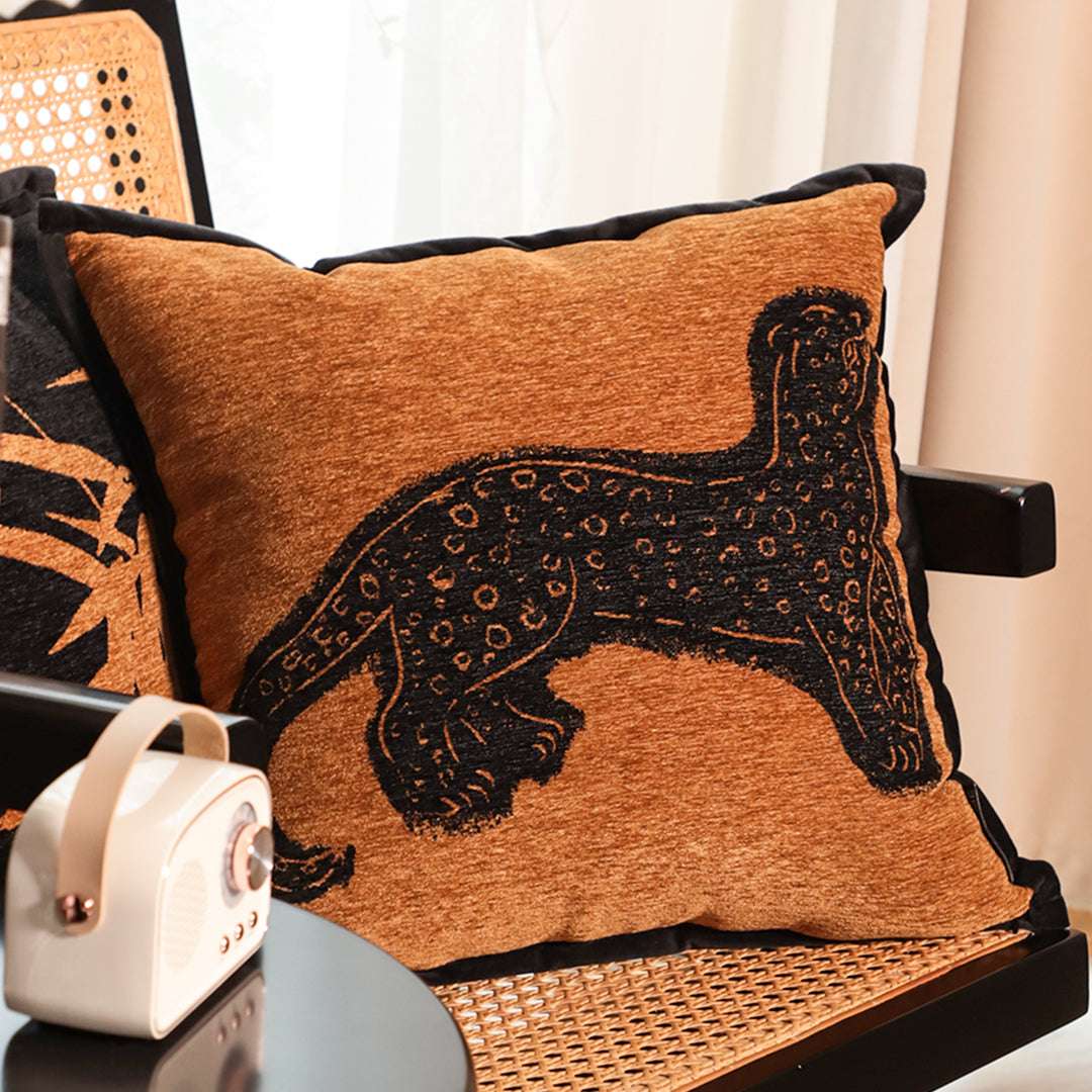 SOGA 2X 45cm Stylish Golden Yellow Black Leopard Pattern Throw Pillow $ 133