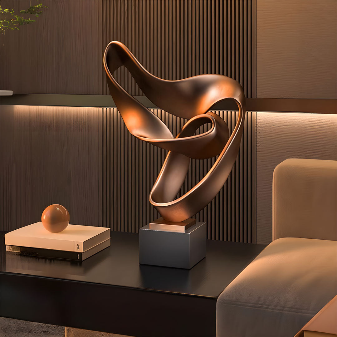 SOGA 45cm Bronze Ribbon Sculpture