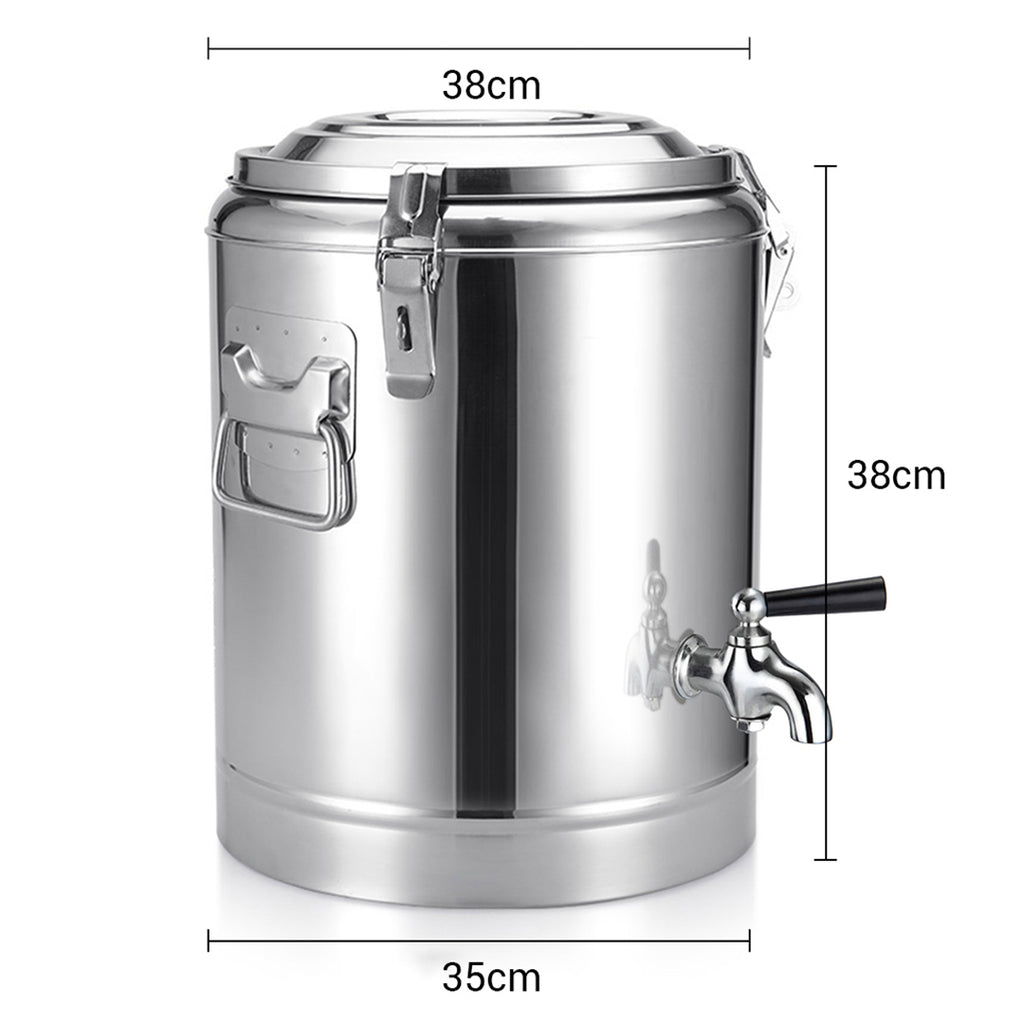 SOGA 2X 22L Stainless Steel Insulated Stock Pot Dispenser Hot & Cold Beverage Container With Tap