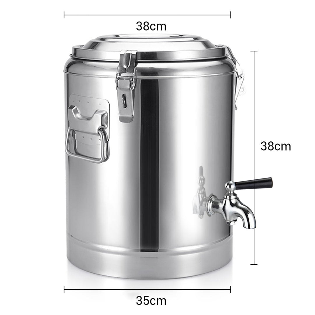 SOGA 2X 22L Stainless Steel Insulated Stock Pot Dispenser Hot & Cold Beverage Container With Tap