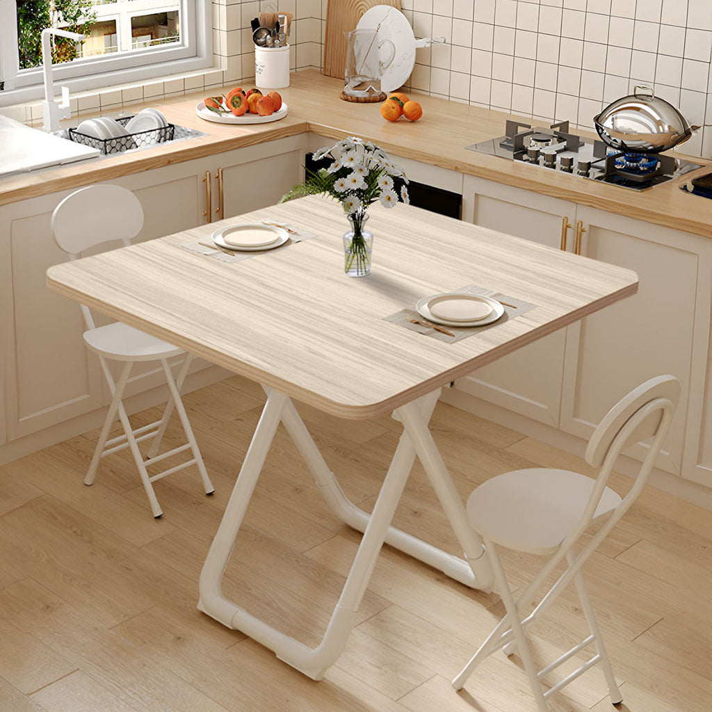 SOGA 80cm Light Square Table with White Legs Modern Design for Home Decor