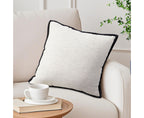 SOGA 50cm Classic Natural Linen Black Piped Edge Decorative Throw Pillow