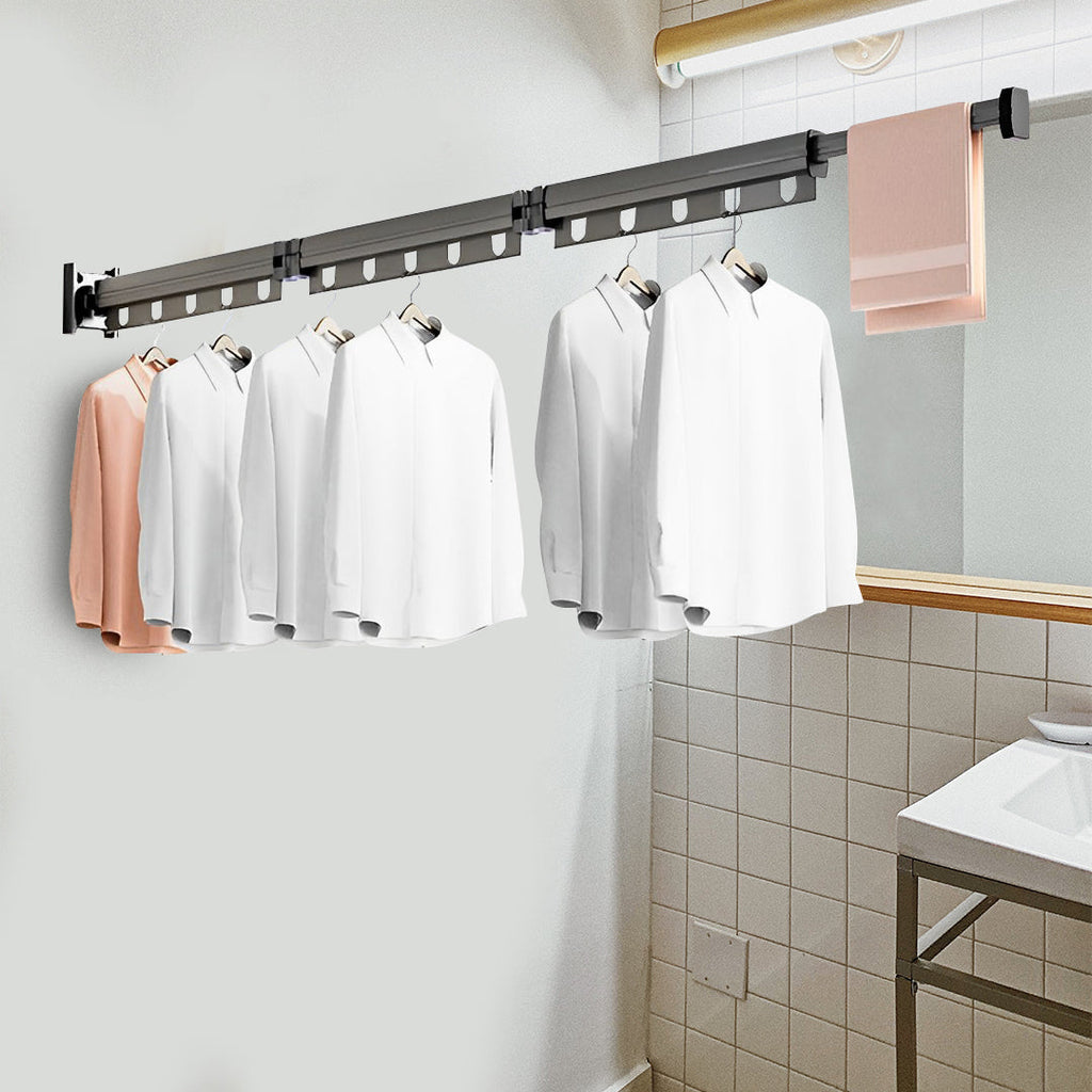 SOGA 127.5cm Suction-Mounted Retractable Clothing Drying Rack