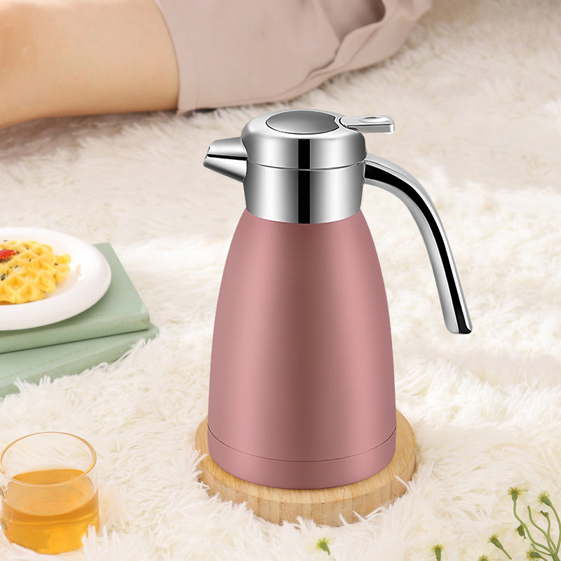 SOGA 1.2L Stainless Steel Kettle Insulated Vacuum Flask Water Coffee Jug Thermal Pink