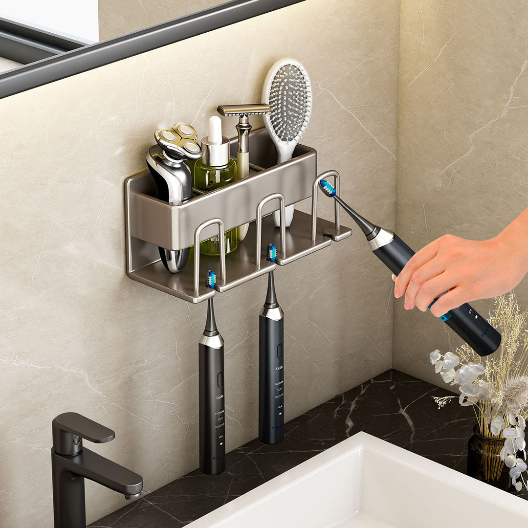 SOGA 2X 21cm Wall-Mounted Bathroom Storage Organiser Space Saving Adhesive Shelf Rack