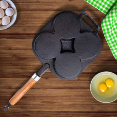 SOGA 2X 4 Mold Cast Iron Breakfast Fried Egg Pancake Omelette Fry Pan