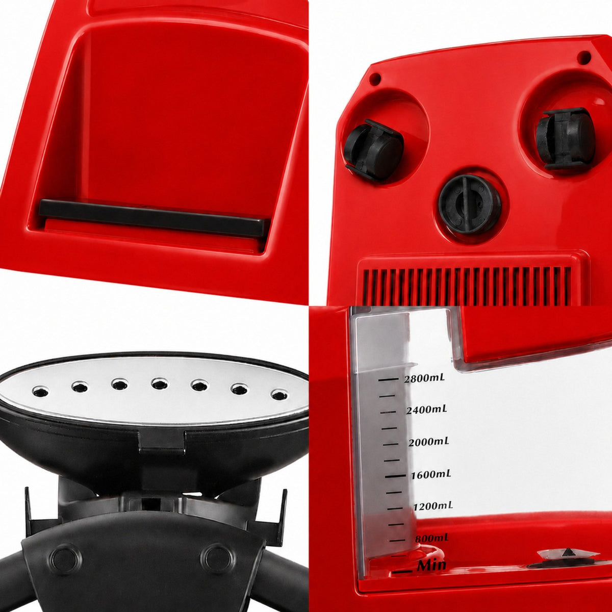 SOGA Garment Steamer Portable Cleaner Steam Iron 80MINS Red