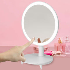 SOGA 2X Round White Rechargeable LED Light Makeup Mirror Tabletop Vanity Home Decor
