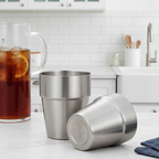 SOGA 260ml Stainless Steel Cups Set of 6 Reusable Durable Silver Drinking Tumblers $ 51