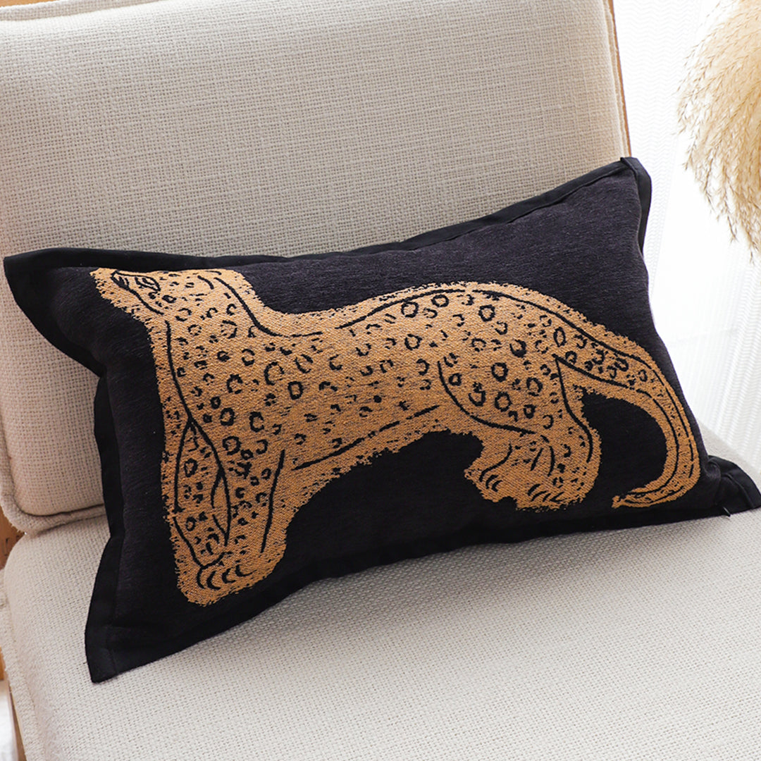 SOGA 30cm Modern Charcoal Gray Leopard Pattern Throw Pillow
