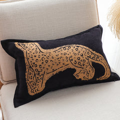 SOGA 30cm Modern Charcoal Gray Leopard Pattern Throw Pillow