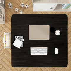 SOGA 2X  Black Portable Floor Table Small Square Space-Saving Mini Desk Home Decor