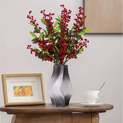SOGA 24cm Glass Vase Grey with Beautiful glass Bubble Texture Art Vases