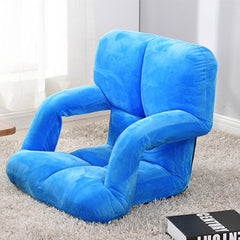 SOGA 2X Foldable Lounge Cushion Adjustable Floor Lazy Recliner Chair with Armrest Blue