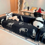 SOGA Three-seater Black Sofa Cover Leopard Print 180x340cm Polyester $ 124
