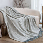 SOGA 2X Light Blue-Gray Tassel Throw Blanket 160x200cm Soft Polyester $ 155