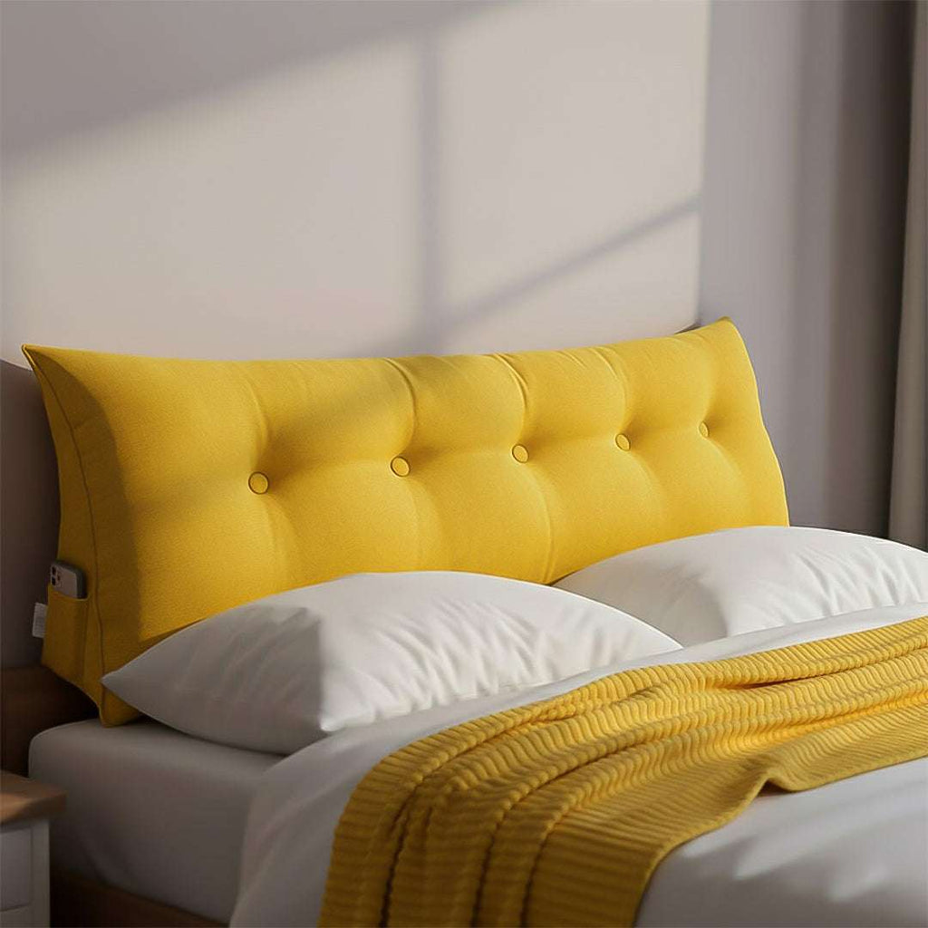 SOGA Home & Living Bundle – Yellow Triangular Wedge Pillow & Yellow Striped Flannel Throw $ 0