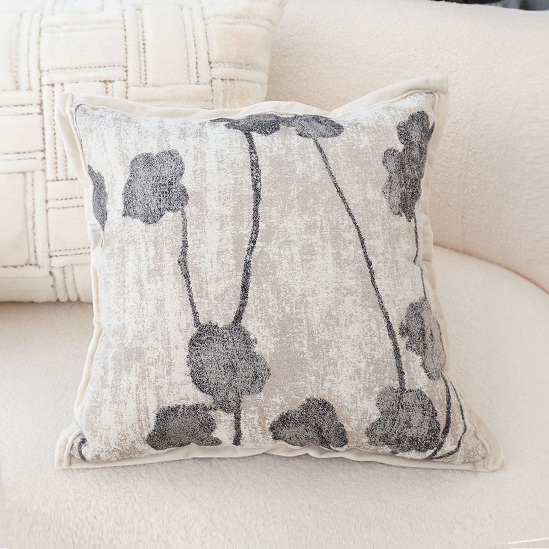 SOGA 2X 45cm Modern Gray Floral Stem Pattern Contemporary Throw Pillow
