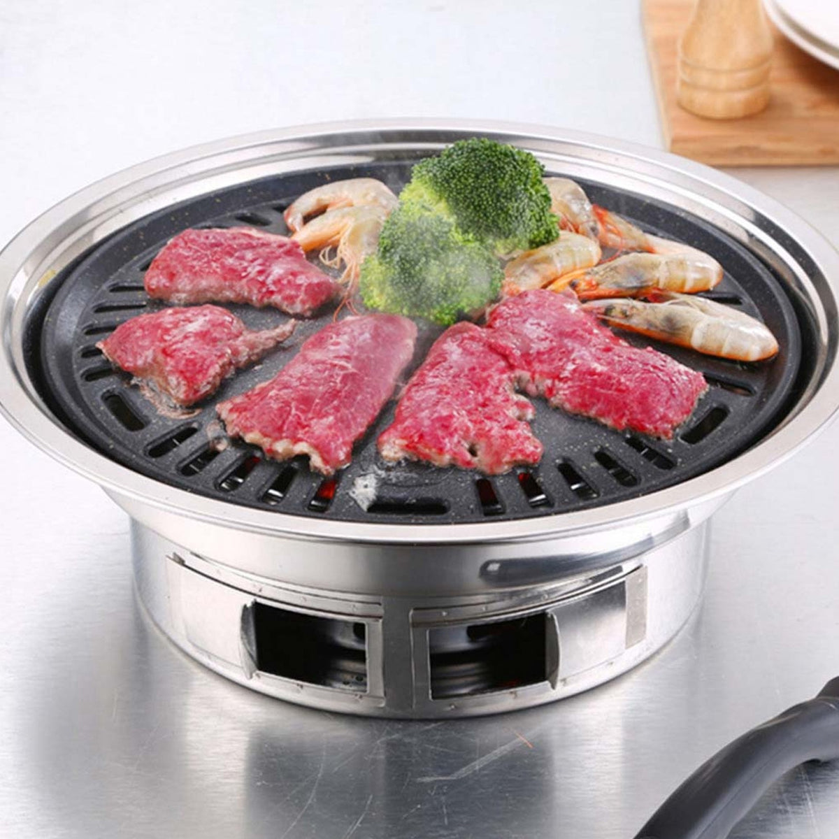 SOGA 2x BBQ Grill Stainless Steel Portable Smokeless Charcoal Grill Home Outdoor Camping