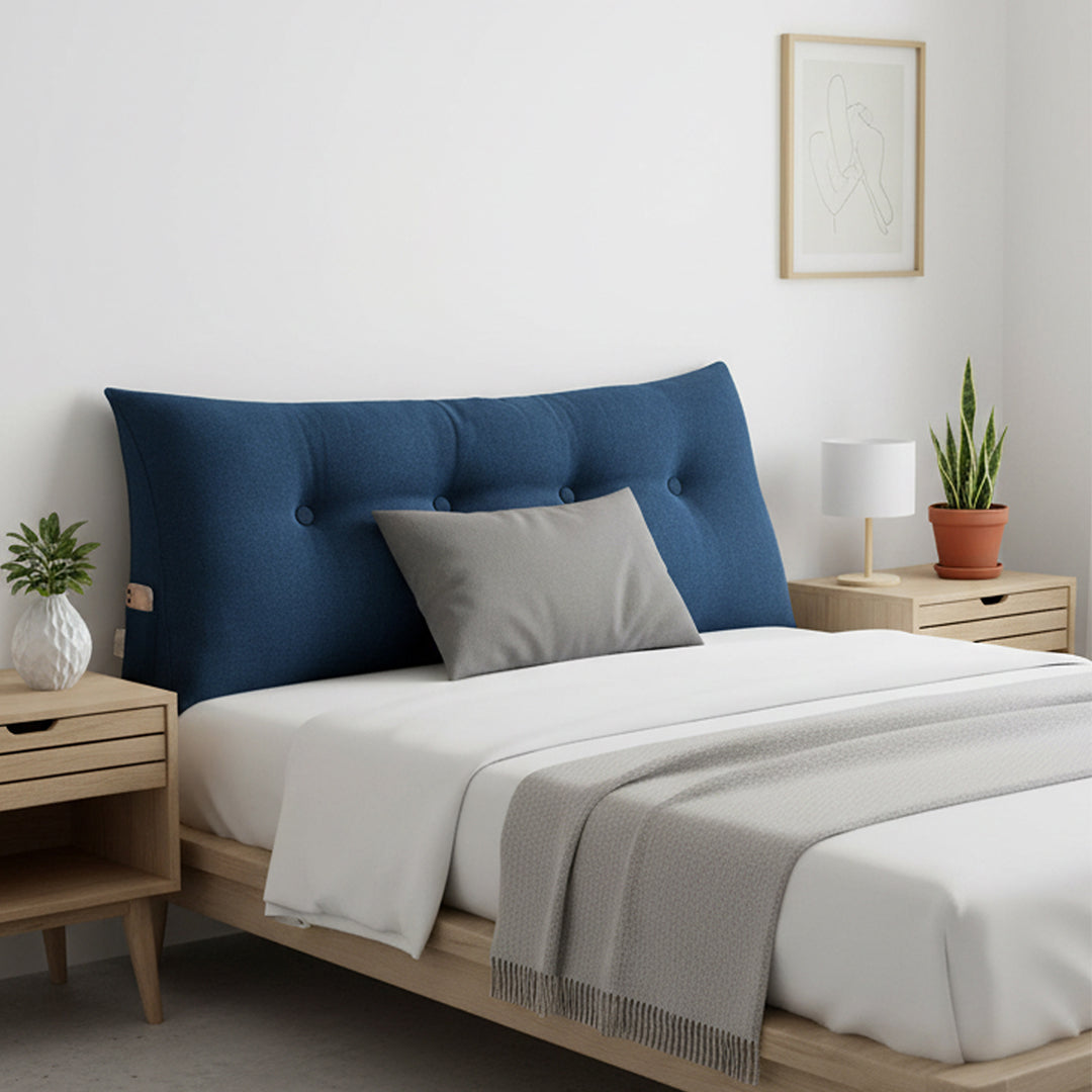 SOGA 120cm Blue Triangular Wedge Bed Pillow Headboard Backrest Bedside Tatami Cushion Home Decor