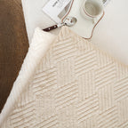 SOGA Beige Chevron Cushion – Soft Plush Backrest Pillow for Home & Office