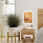 SOGA 26cm White Squared Smart LED Makeup Bedroom Table Vanity Mirror Tricolor Adjustable Light