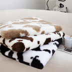 SOGA 2X 45cm Black Cow Print Square Cushion Soft Leaning Plush Backrest Throw Seat Pillow