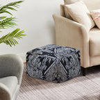 SOGA 2X 55x30cm Black Squared Soft Pouffe Seat Cushion Elegant Home Accent Décor Stylish Footstool