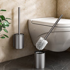 SOGA 2X 27cm Wall-Mounted Toilet Brush –Dark Grey with Drain Holes
