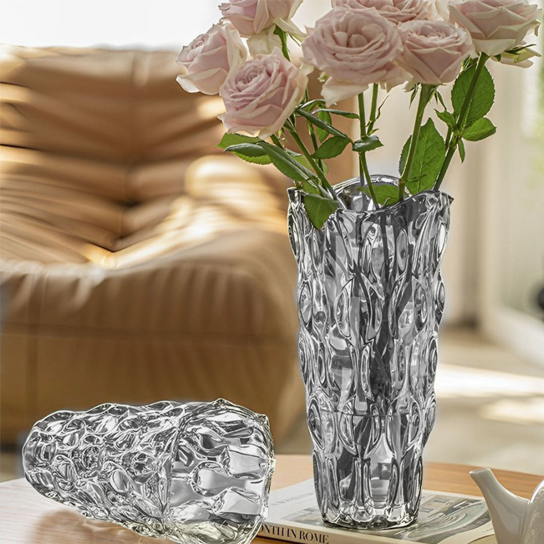 SOGA 30cm Glass Grey Vase Crystal VASE Thick Modern, Home Decor