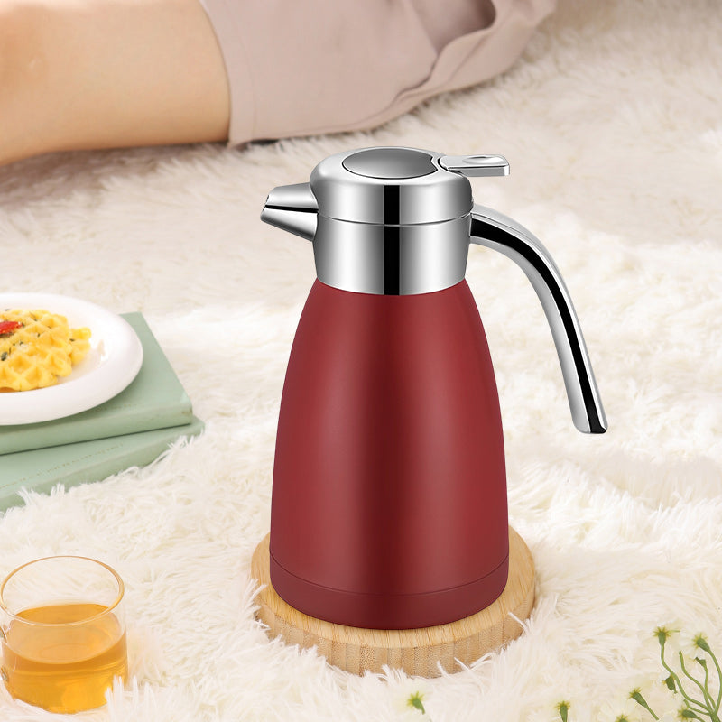 SOGA 1.2L Stainless Steel Kettle Insulated Vacuum Flask Water Coffee Jug Thermal Red