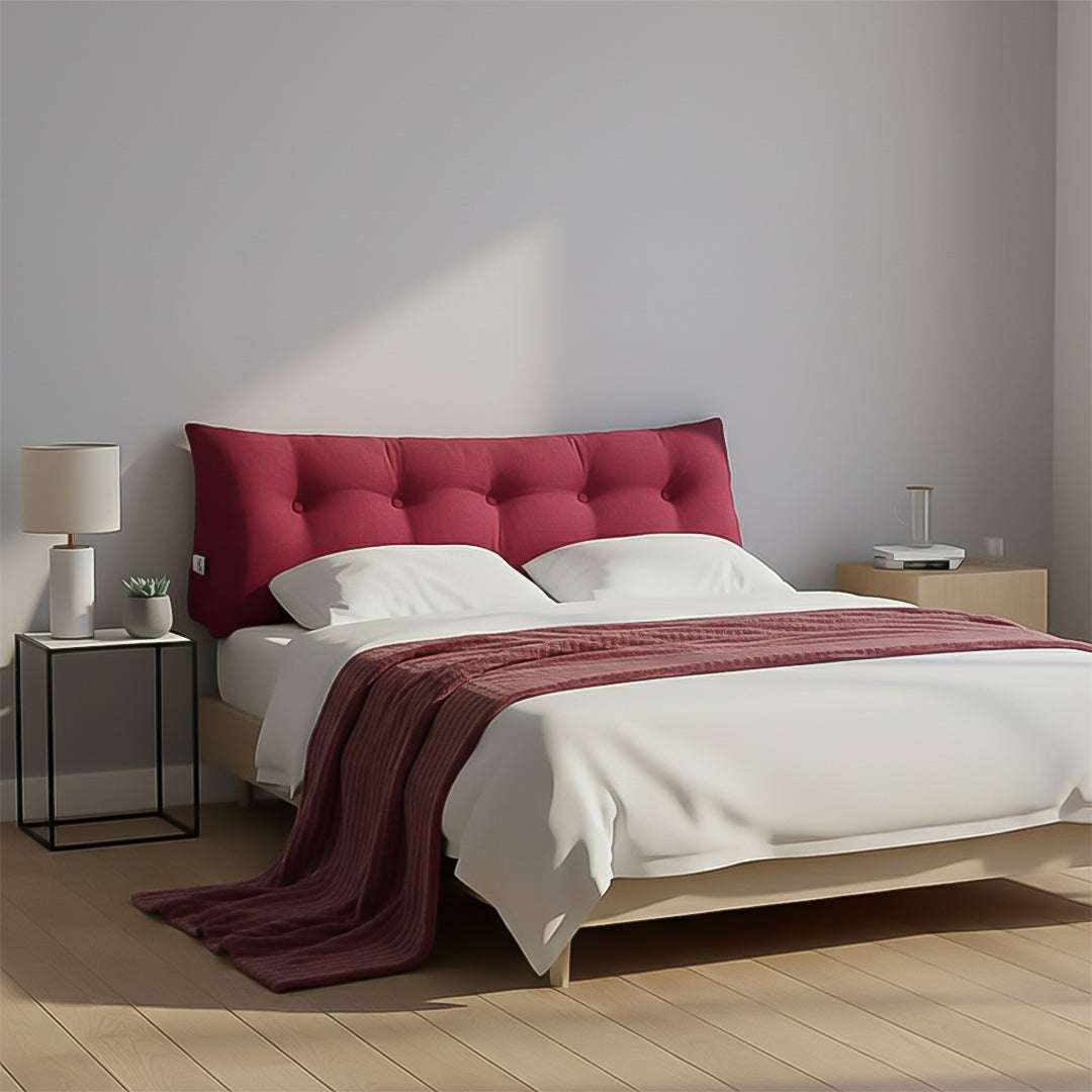 SOGA Home & Living Bundle – Rose Red Triangular Wedge Pillow & Burgundy Striped Flannel Throw $ 0