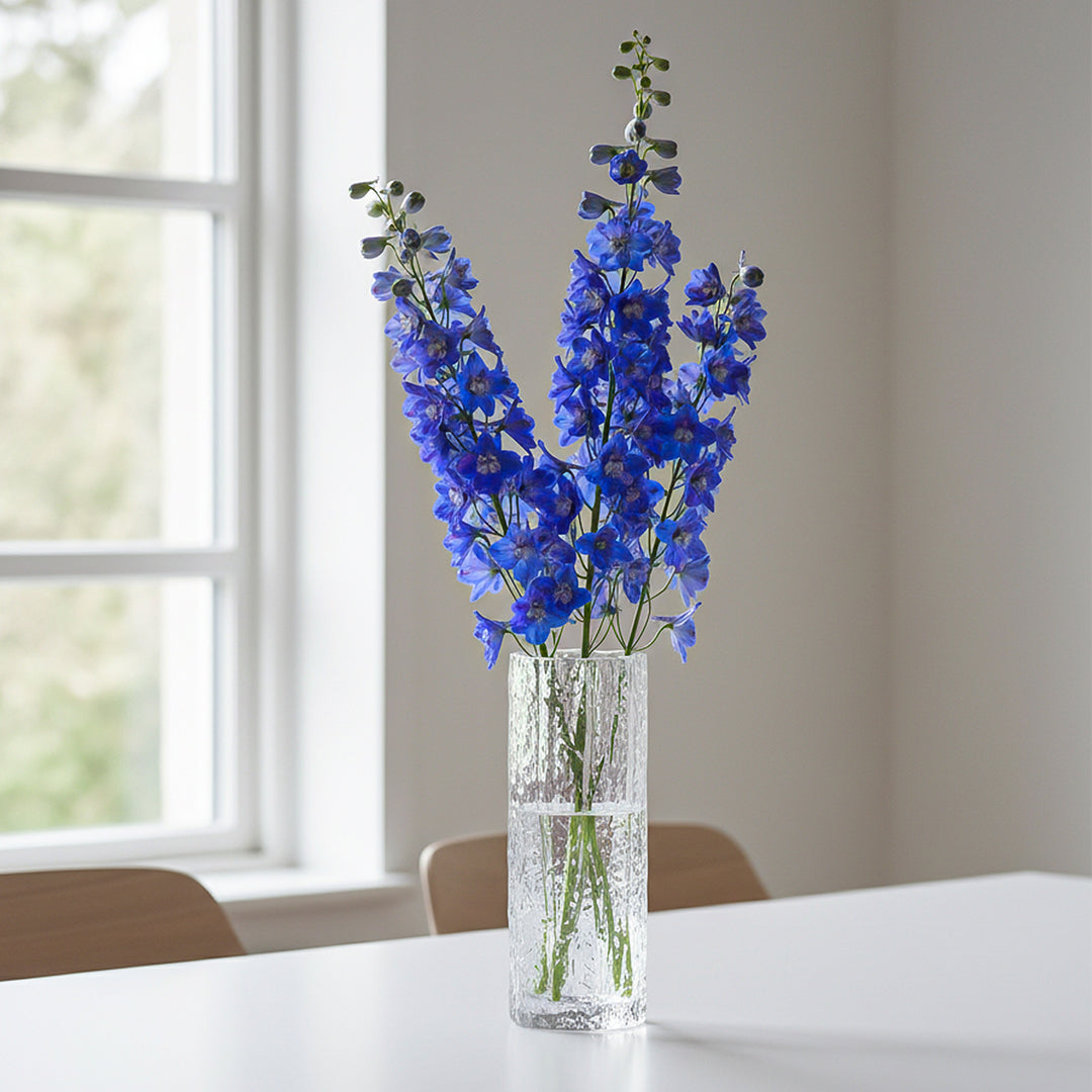 SOGA 30.5cm Handcrafted Clear Glass Vase Classic Design for Home Decor