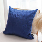 SOGA 2X 50cm Blue Textured Geometric Pattern Decorative Throw Pillow $ 119