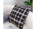 SOGA 50cm Modern Plaid Pattern Blush Pink Gray Decorative Throw Pillow