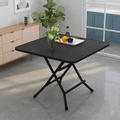 SOGA 2X Black Dining Table Portable Square Surface Space Saving Folding Desk with Lacquered Legs Home Decor