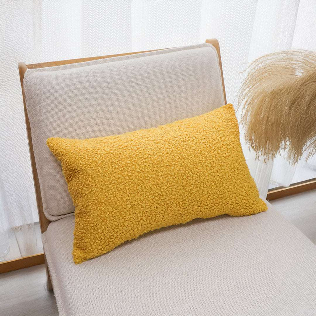 SOGA Boucle Textured Cushion 30x50cm Mustard Yellow Soft Cozy Decorative Throw Pillow $ 61