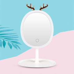 SOGA White Antler LED Light Makeup Mirror Tabletop Vanity Home Decor