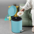 SOGA 4X Foot Pedal Stainless Steel Rubbish Recycling Garbage Waste Trash Bin Round 12L Blue