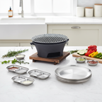 SOGA Kitchenware Bundle – Silver Grilling Plate, Divided Sauce Pan & Cast Iron BBQ Grill $ 159
